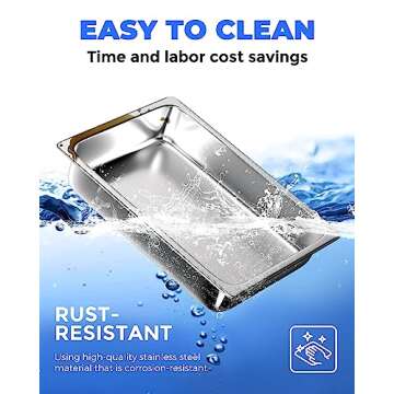 WantJoin Full Size Steam Table Pans, 6-Pack 2.5 Inch Deep Restaurant Steam Table Pans Commercial, Hotel Pan Made of 201 Gauge Stainless Steel