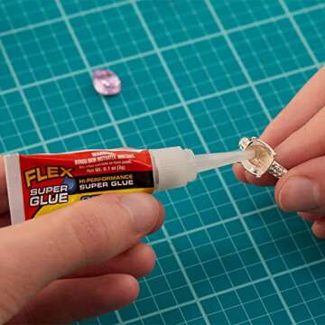Flex Super Glue Liquid, (2) 3 Gram Tubes, 1-Pack, Clear, Instant Bond, Quick Dry, Cyanoacrylate Adhesive, Precision Tip for Wood, Metal, Plastic, Crafts, Ceramic, and Toy Repairs