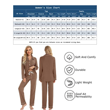 Leikar Women Pajama Set Long Sleeve Soft Sleepwear