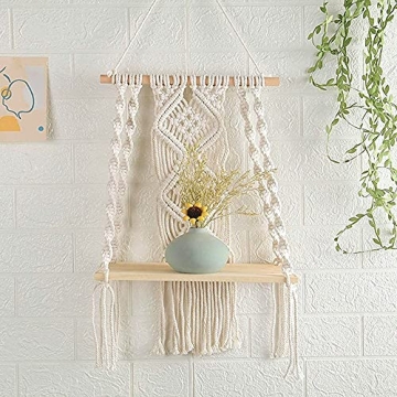 Handmade Macrame Wall Hanging Shelf for Boho Decor