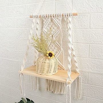 Handmade Macrame Wall Hanging Shelf for Boho Decor