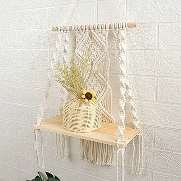 Handmade Macrame Wall Hanging Shelf for Boho Decor