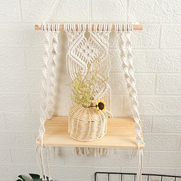 Handmade Macrame Wall Hanging Shelf for Boho Decor