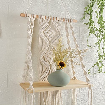 Handmade Macrame Wall Hanging Shelf for Boho Decor