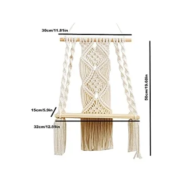 Handmade Macrame Wall Hanging Shelf for Boho Decor
