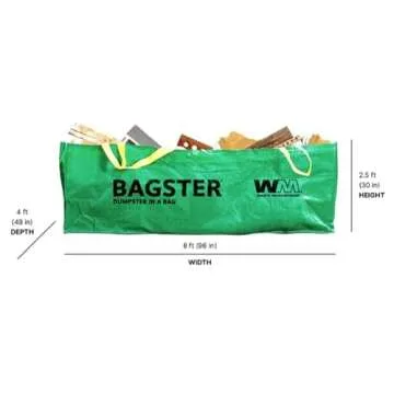 Bagster 3CUYD Dumpster in a Bag – Convenient Waste Disposal Solution, Green