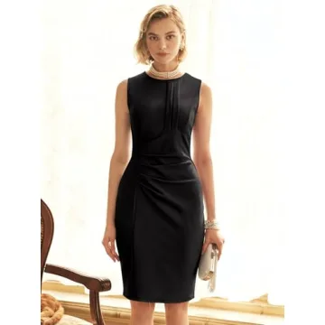 Miusol Cocktail Dress - Retro Ruffle Sleeveless Elegance