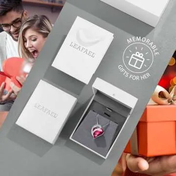 Leafael Necklaces for Women, Infinity Love Heart Pendant with Tourmaline Pink Birthstone Crystal for October, Silver Plated 18 plus 2 inch Chain, Jewelry Gifts for Wife and Her