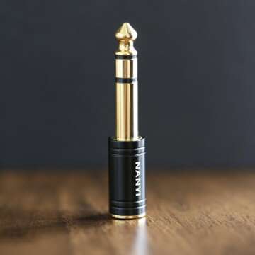 NANYI 1/4'' Male to 1/8'' Female Stereo Headphone Adapter Connect Cable, Upgrade 6.35mm Jack Stereo ...