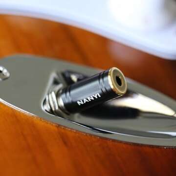 NANYI 1/4'' Male to 1/8'' Female Stereo Headphone Adapter Connect Cable, Upgrade 6.35mm Jack Stereo Socket Male to 3.5mm Jack Stereo Plug Female for Headphone, Amp Adapte, Black 1-Pack