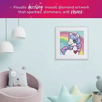 DIAMOND ART CLUB Unicorn Rainbow Diamond Painting Kit, 9" x 9" (23 x 23 cm)