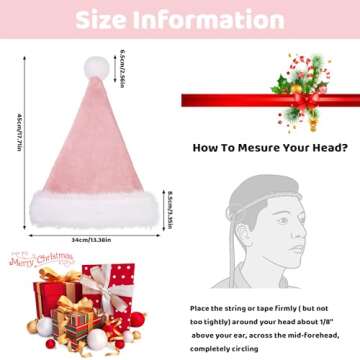 GlyinnHe Pink Christmas Santa Hats for Adults Christmas New Year Party Decorations and Supplies