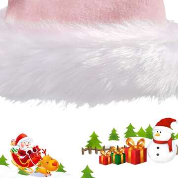 GlyinnHe Pink Christmas Santa Hats for Adults Christmas New Year Party Decorations and Supplies
