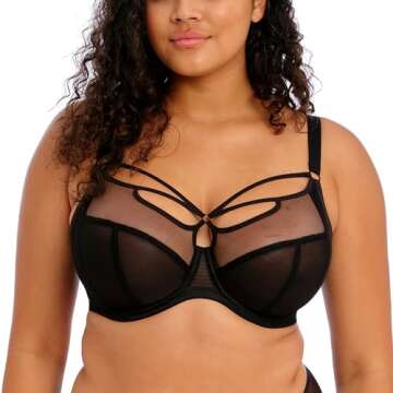 Elomi Women's Sachi Plunge Bra: Striking Design with On-Trend Strap Detailing. Low Front Plunge, Thr...