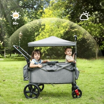 EVER ADVANCED Foldable Wagon for Two Kids and Cargo