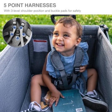 EVER ADVANCED Foldable Wagon for Two Kids and Cargo