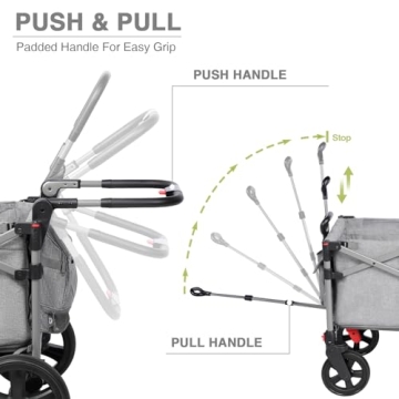 EVER ADVANCED Foldable Wagon for Two Kids and Cargo