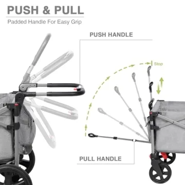 EVER ADVANCED Foldable Wagon for Two Kids and Cargo