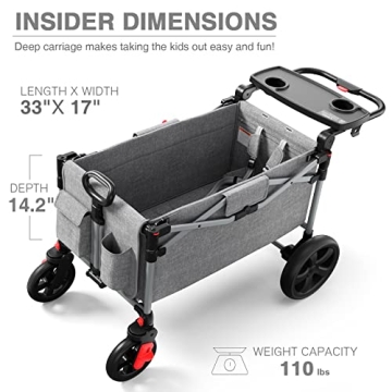 EVER ADVANCED Foldable Wagon for Two Kids and Cargo