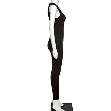ECHOINE Womens Sexy Sleeveless Bodycon Jumpsuit - Long Pants Round Neck Zipper One Piece Romper Clubwear
