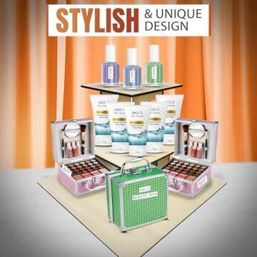 Torched 3-Tier Retail Table Display Corner Stand with Shelves for Products - Portable | 3 Step Corne...