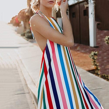 Trendy Backless Striped Maxi Dress for Summer
