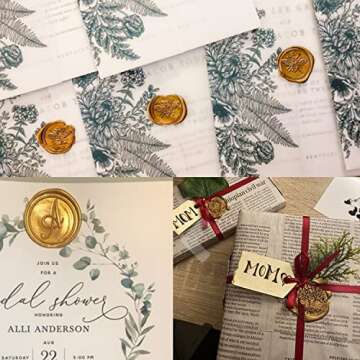 Pearl White Wax Seal Beads, ONWINPOR 300 Pieces Octagon Sealing Wax Beads for Letters, Cards, Wedding Invitations, Wine Package, Gift Wrapping, Christmas Card (Pearl White)