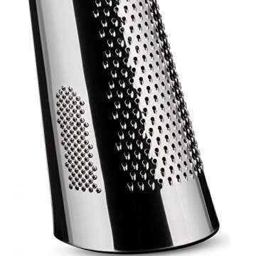 Alessi "Todo" Giant Cheese And Nutmeg Grater in Steel And Wood, Silver