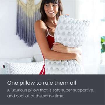 Layla Adjustable Fill Kapok Pillow, Luxurious Cooling Pillow, Queen (Single Pillow), Supportive for ...