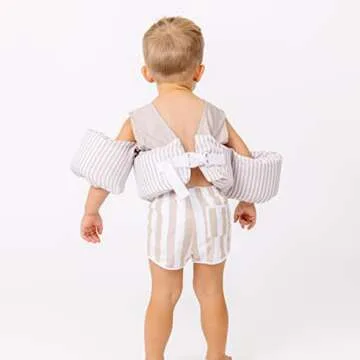 Sisterly Market Swim Shorts - Stripes (Age 18 Months to 8 Years, Tan Stripe)