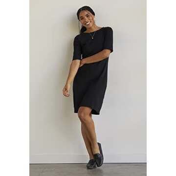 Fair Indigo Women's Organic Cotton Boat Neck Dress