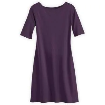 Fair Indigo Women's Organic Cotton Boat Neck Dress