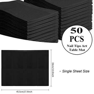 TOEDO 50 Disposable Nail Art Towels - 3 Ply Waterproof Bibs