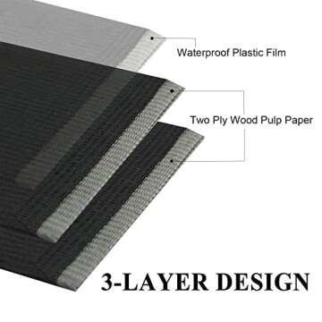 TOEDO 50 Disposable Nail Art Towels - 3 Ply Waterproof Bibs