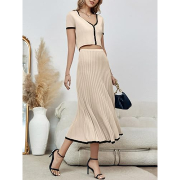 Imily Bela Womens Knit Midi Skirt and Top Set