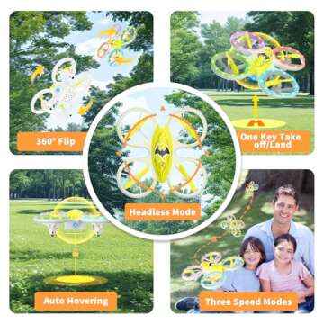 Drones for Kids - Easy to Use RC Quadcopter with Bat Design, Altitude Hold, Headless Mode, Blue & Gr...