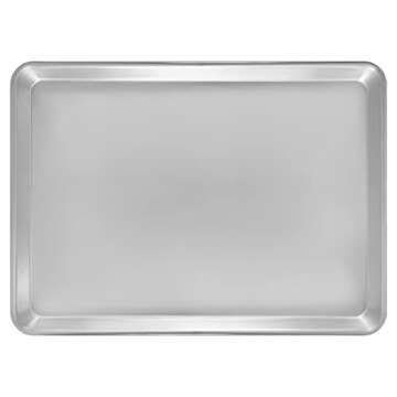 Fat Daddio's Commercial Grade Natural Aluminum Half Sheet Pan, 18x13 inches for Baking & Cooking