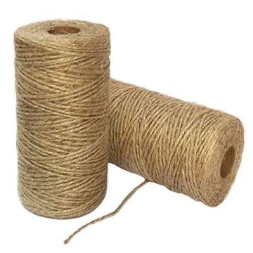 ILIKEEC Jute Twine 1.5 mm Natural Brown Twine String Rope for Artworks and Crafts, Christmas Holiday...
