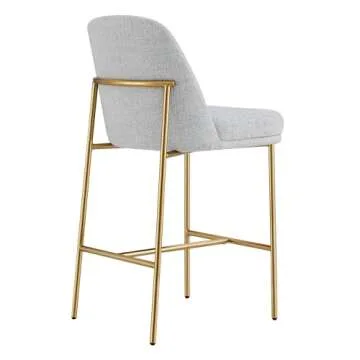 CHITA Counter Height Bar Stools Set of 2, FSC Certified Metal Barstools for Kitchen Island, 27" H Seat Height,Fabric, White (Multi-Colored)