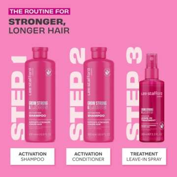 Lee Stafford Grow Strong & Long Hair Regrowth Volume Shampoo for Women & Men | Hair Lengthening Products Anti Hair Loss & Thinning | 500 ML | Sulphate Free For Damaged and Breakage prone Hairs