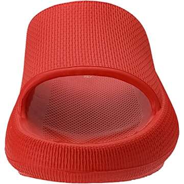 Joomra Womens House Slippers Slides Cushioned for Mens Recovery Quick Drying Foam Female Pillow Slipers Beach Spa Garden Sandals Ladies Male Sandalias Red 40-41