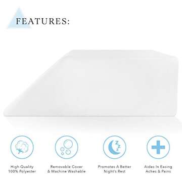 Restorology Leg Elevation Pillow for Sleeping - Supportive Bed Wedge Pillow for Circulation, Swelling, Foot & Knee Discomfort