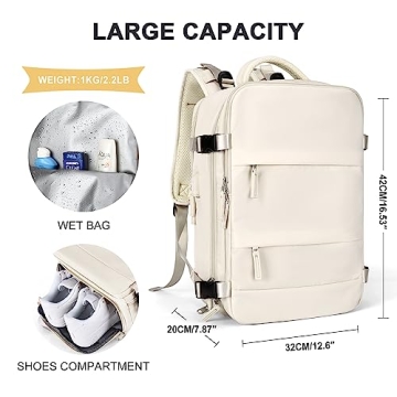 Coowoz Large Waterproof Travel Backpack for All