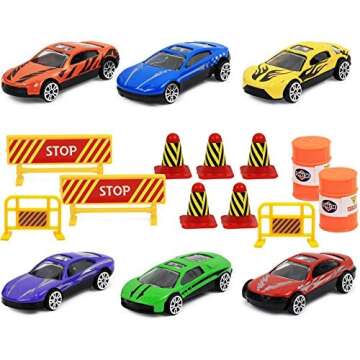 Click N' Play Truck Transport Carrier Toy for Boys and Girls, 15 Piece Hauler Truck with Cars, Road ...