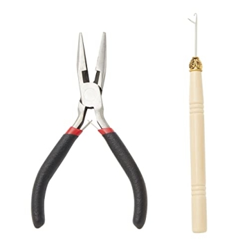 Glamlily Colored Hair Extensions for Kids, Hair Extension Beads, 100-Pcs Synthetic Strands in 10 Rainbow Colors, Includes Tools and Microbeads for Daily Use, Costumes, Formal Events (20 in)