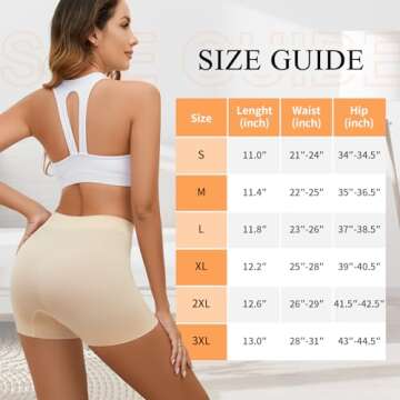 FRESBEIT Slip Shorts for Women Under Dress, Boyshorts Panties Anti Chafing Shorts Smooth Shapewear Shorts L