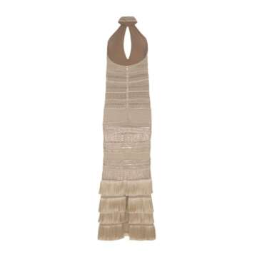 PATBO Sleeveless Fringe Maxi Dress - Gold Elegance for All Occasions