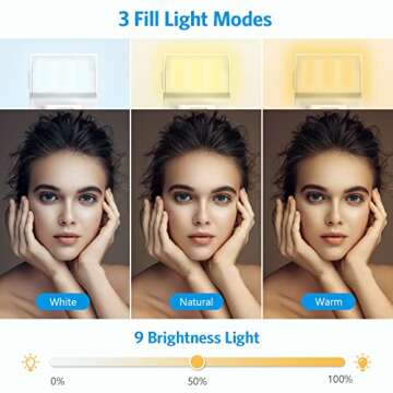 AMIR 40” Selfie Stick Quadrapod, Extendable Selfie Stick with Wireless Bluetooth Remote & Fill Light, 3 Light Modes, 9 Brightness Levels, Compatible with All iPhone & Android Devices