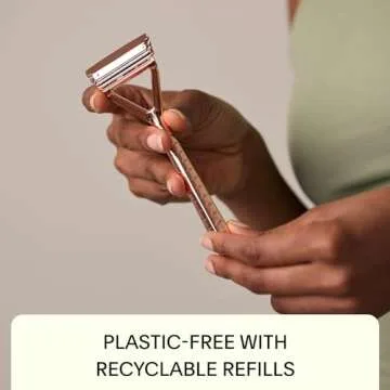 Leaf Shave | Leaf Razor, Chrome - All-Metal, Eco-Friendly Razor for Women & Men; Includes 10 Stainless Steel Single-Edge Razor Blades; Recommended for Head Shaving and Leg Shaving