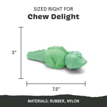 Barkbox Super Chewer Tough Dog Chew Toys for Aggressive Chewers, Dental Stimulating (Iguana - Large)